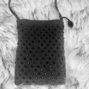 Mini beaded bag woven bag crotchet purse braided bag vacation bag black y2k bag